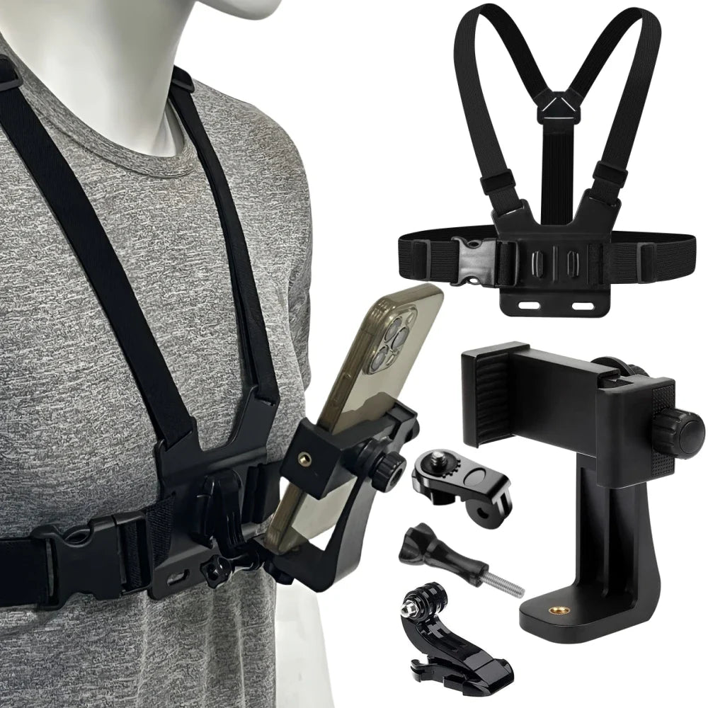 Phone Chest Strap Mount Belt for Iphone 14 Holder Mobile Smartphone for GoPro Hero 13 12 11 10 9 DJI Action Camera Live Shooting