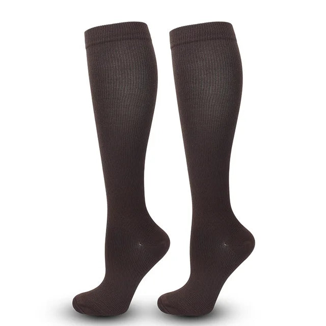 Unisex 15–20 mmHg Knee-High Compression Socks – Graduated Athletic Calf Support Stockings for Cycling, Soccer & Running