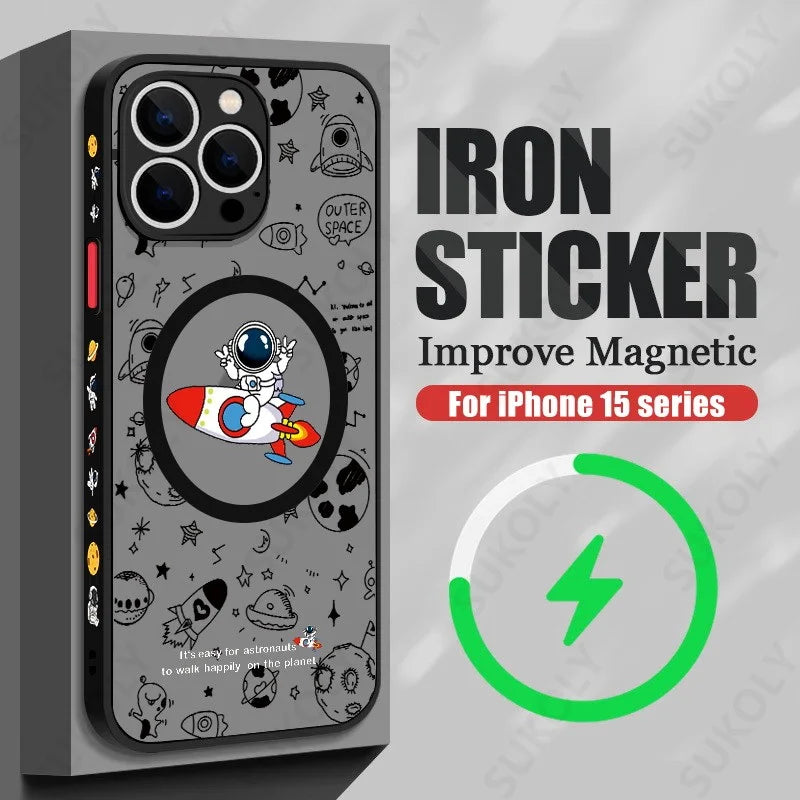 Magnetic Space Astronaut Case For iPhone