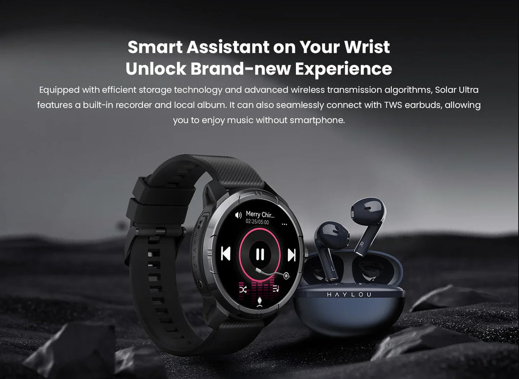 HAYLOU Solar Ultra GPS Smartwatch 1.6” AMOLED Display 5ATM Waterproof Built-in GPS Bluetooth Phone Calls Sports Smart Watch