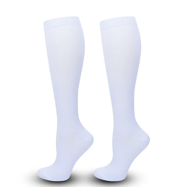 Unisex 15–20 mmHg Knee-High Compression Socks – Graduated Athletic Calf Support Stockings for Cycling, Soccer & Running