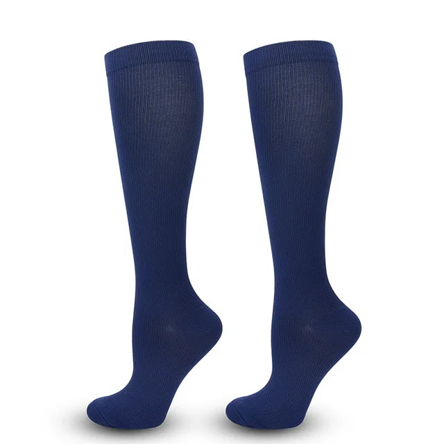 Unisex 15–20 mmHg Knee-High Compression Socks – Graduated Athletic Calf Support Stockings for Cycling, Soccer & Running