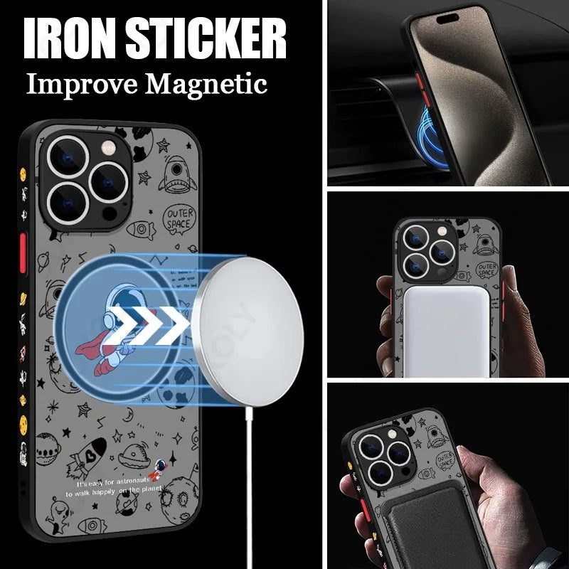 Magnetic Space Astronaut Case For iPhone