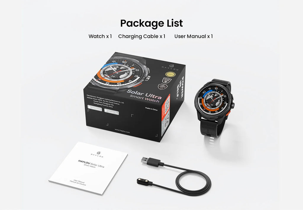 HAYLOU Solar Ultra GPS Smartwatch 1.6” AMOLED Display 5ATM Waterproof Built-in GPS Bluetooth Phone Calls Sports Smart Watch