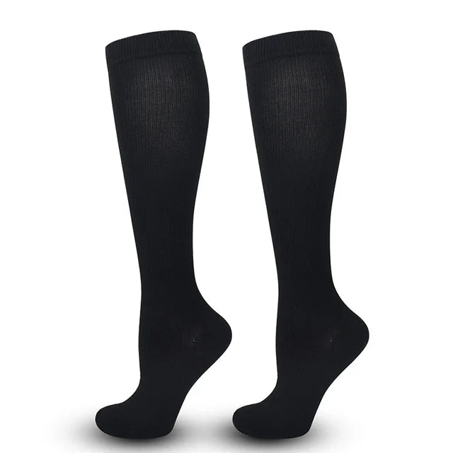 Unisex 15–20 mmHg Knee-High Compression Socks – Graduated Athletic Calf Support Stockings for Cycling, Soccer & Running