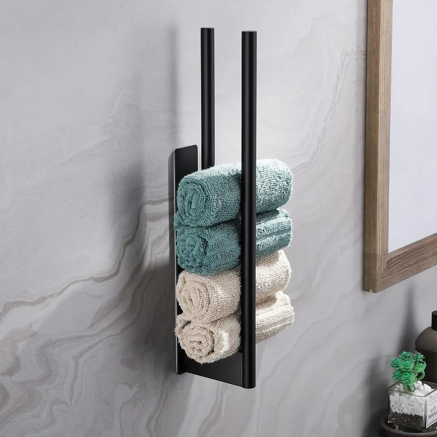 Bathroom Towel Racks No Drill Double Adhesive Towel Bar Stainless Steel 39CM