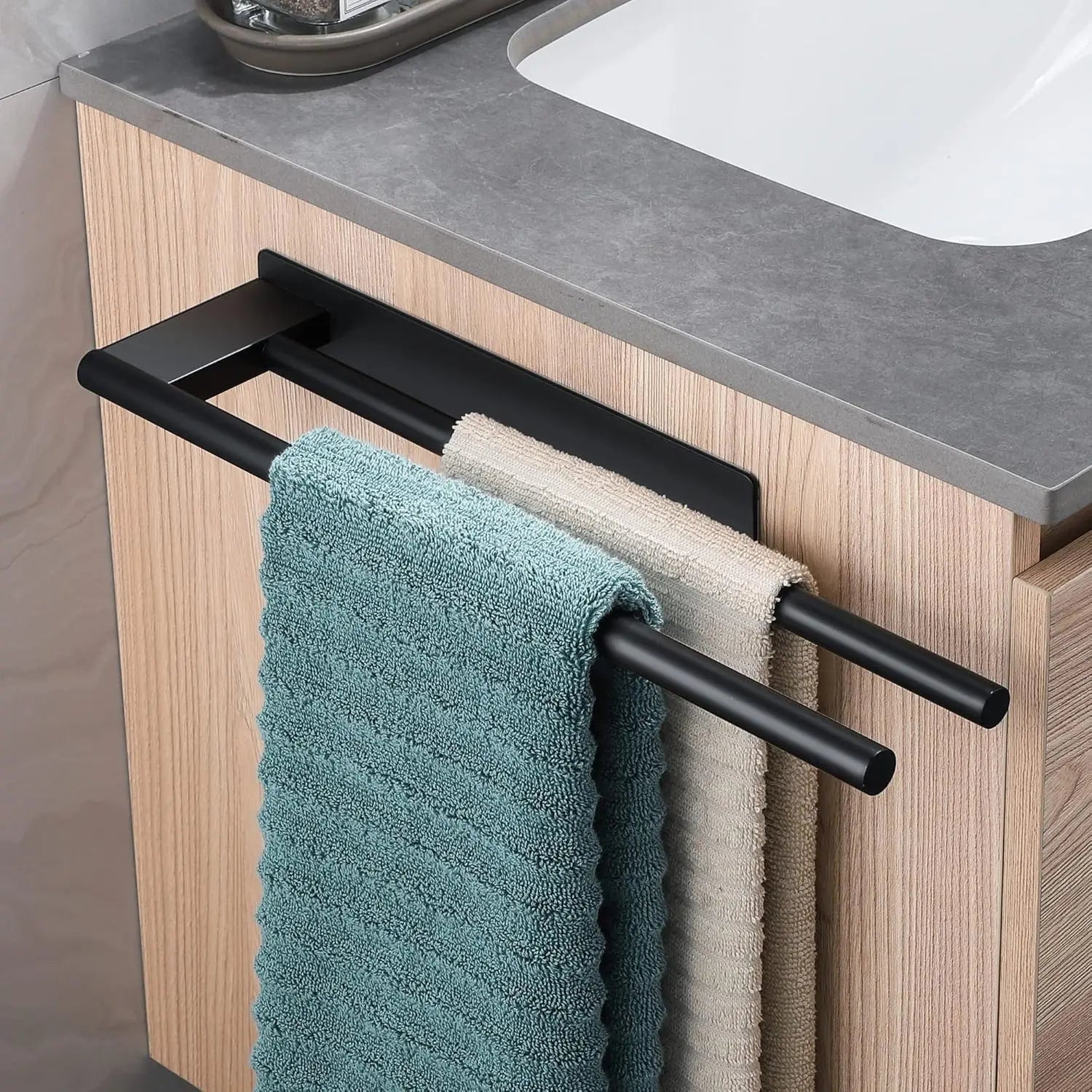 Bathroom Towel Racks No Drill Double Adhesive Towel Bar Stainless Steel 39CM