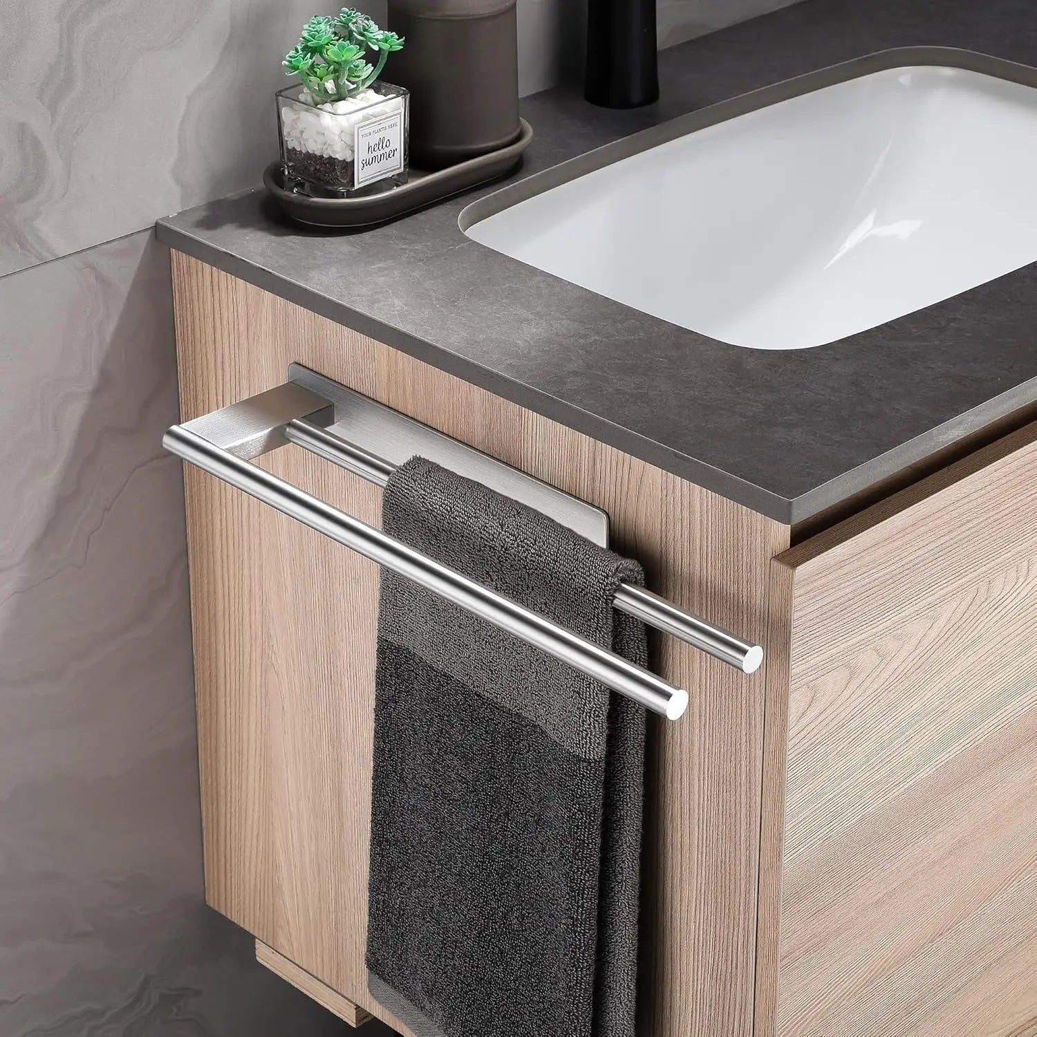 Bathroom Towel Racks No Drill Double Adhesive Towel Bar Stainless Steel 39CM