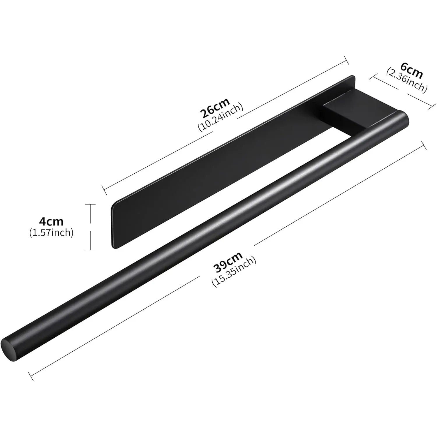Bathroom Towel Racks No Drill Double Adhesive Towel Bar Stainless Steel 39CM
