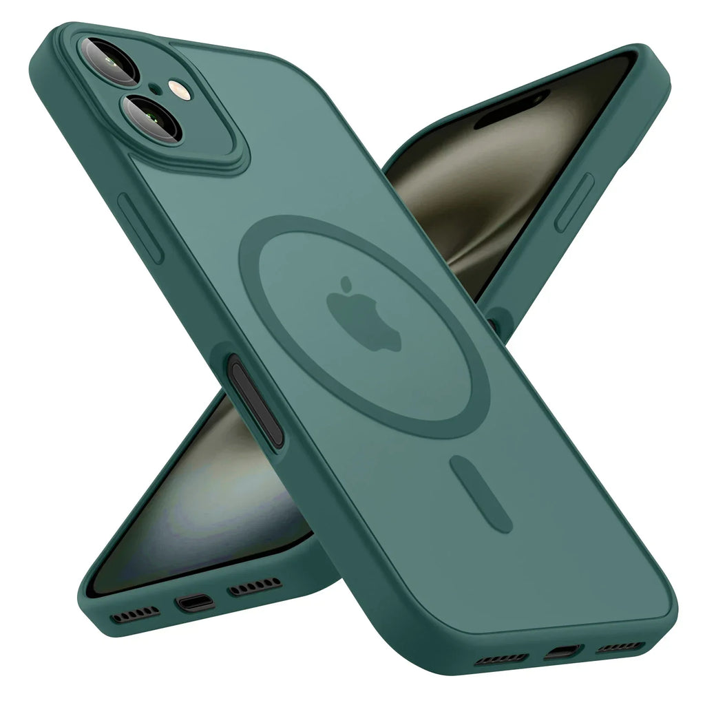 Magnetic Matte Translucent Armor Case Magsafe Wireless Shockproof Cover