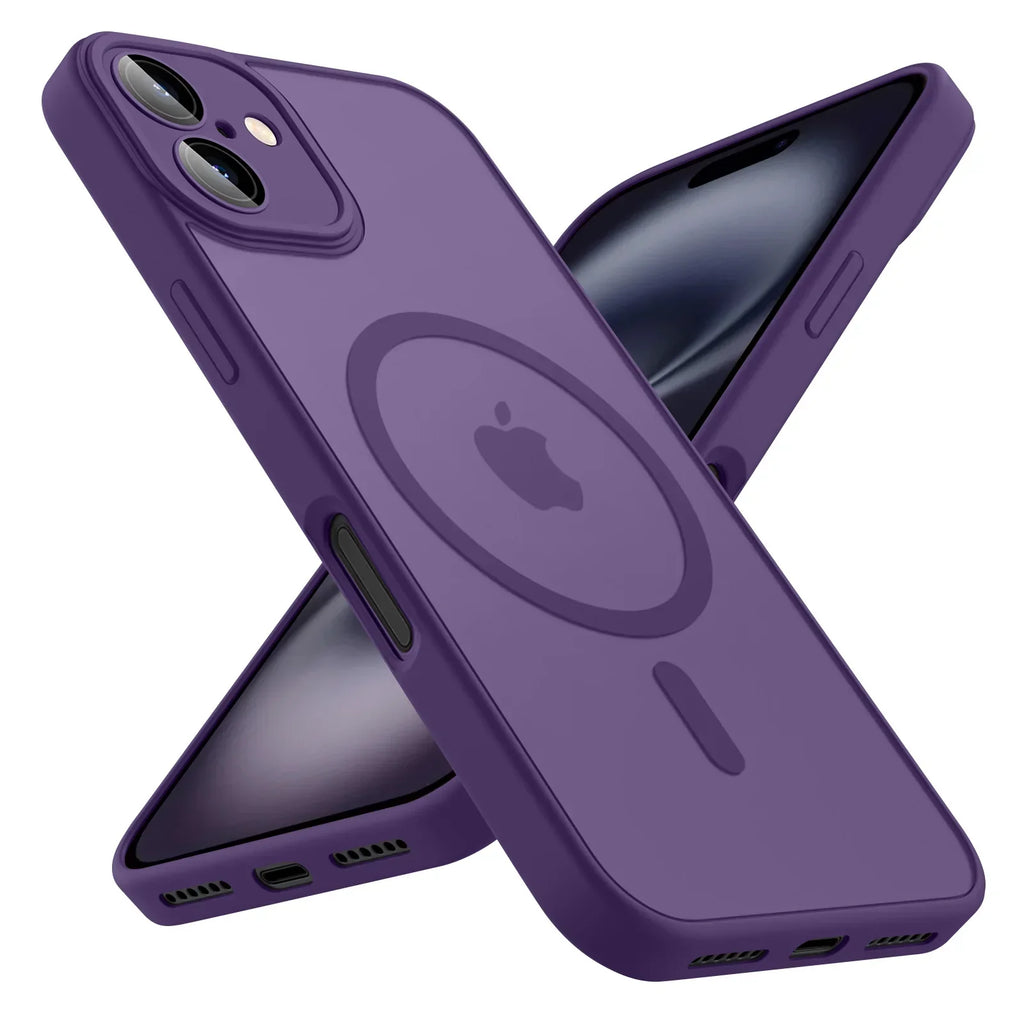 Magnetic Matte Translucent Armor Case Magsafe Wireless Shockproof Cover