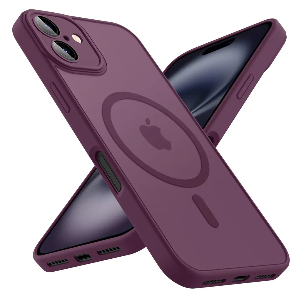 Magnetic Matte Translucent Armor Case Magsafe Wireless Shockproof Cover