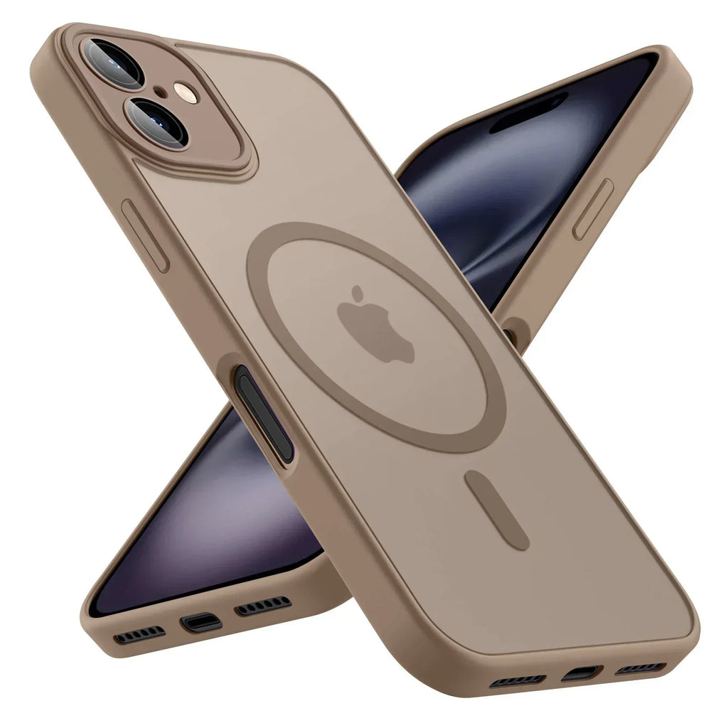 Magnetic Matte Translucent Armor Case Magsafe Wireless Shockproof Cover