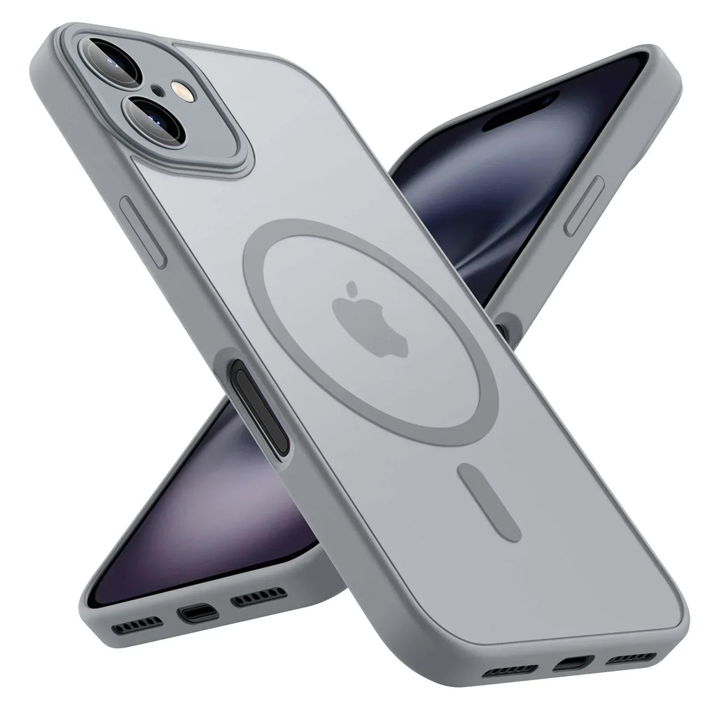 Magnetic Matte Translucent Armor Case Magsafe Wireless Shockproof Cover